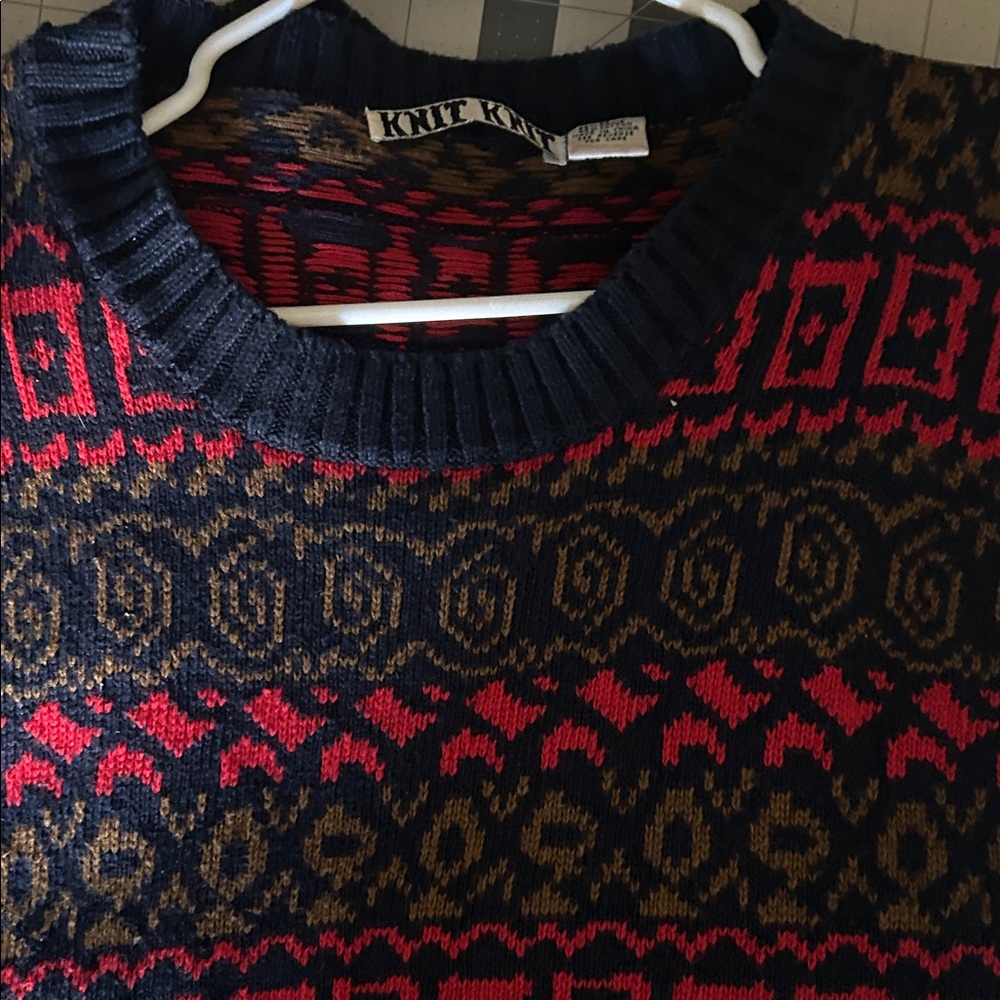 Multicolor Heavy Weight Knit Patterned Sweater - image 2
